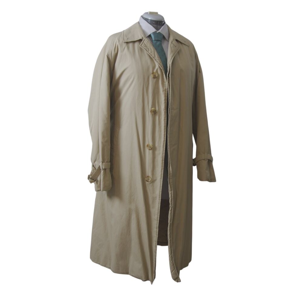 Vintage Burberrys Men’s Beige Trench Coat Quilted Liner Belt Size XL